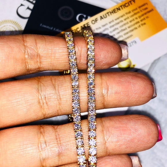 GRA certified VVS  moissanite diamond tennis bracelet 3.9mm Pass Diamond testers - Picture 10 of 10